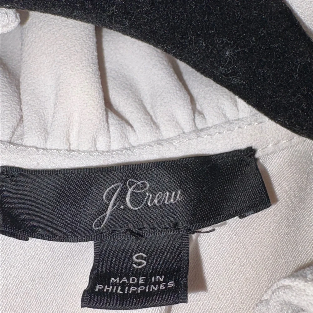 J. Crew Elegant Sleeveless Cream Ruffle Neck Top Small